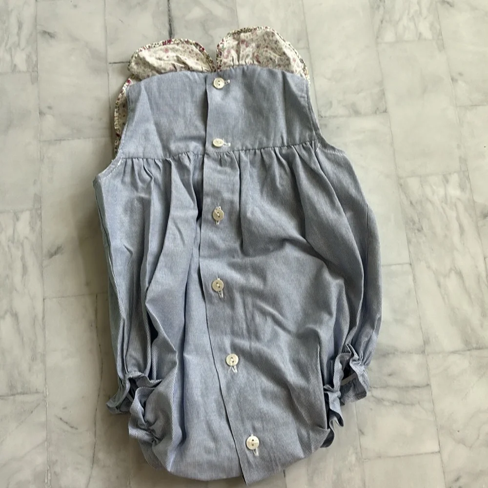 Paloma de la O Baby Girl’s Shortie with Floral Ruffles and Bow